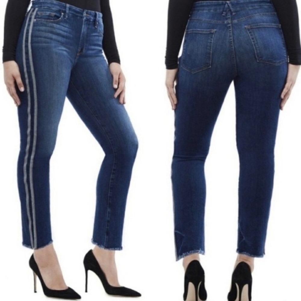 Good American‎ Athletic Stripe Light Wash Jeans